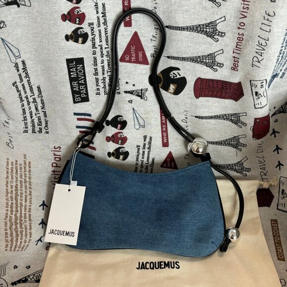 Jacquemus Le Bisou Perle Denim Shoulder Bag - Picture 2 of 5